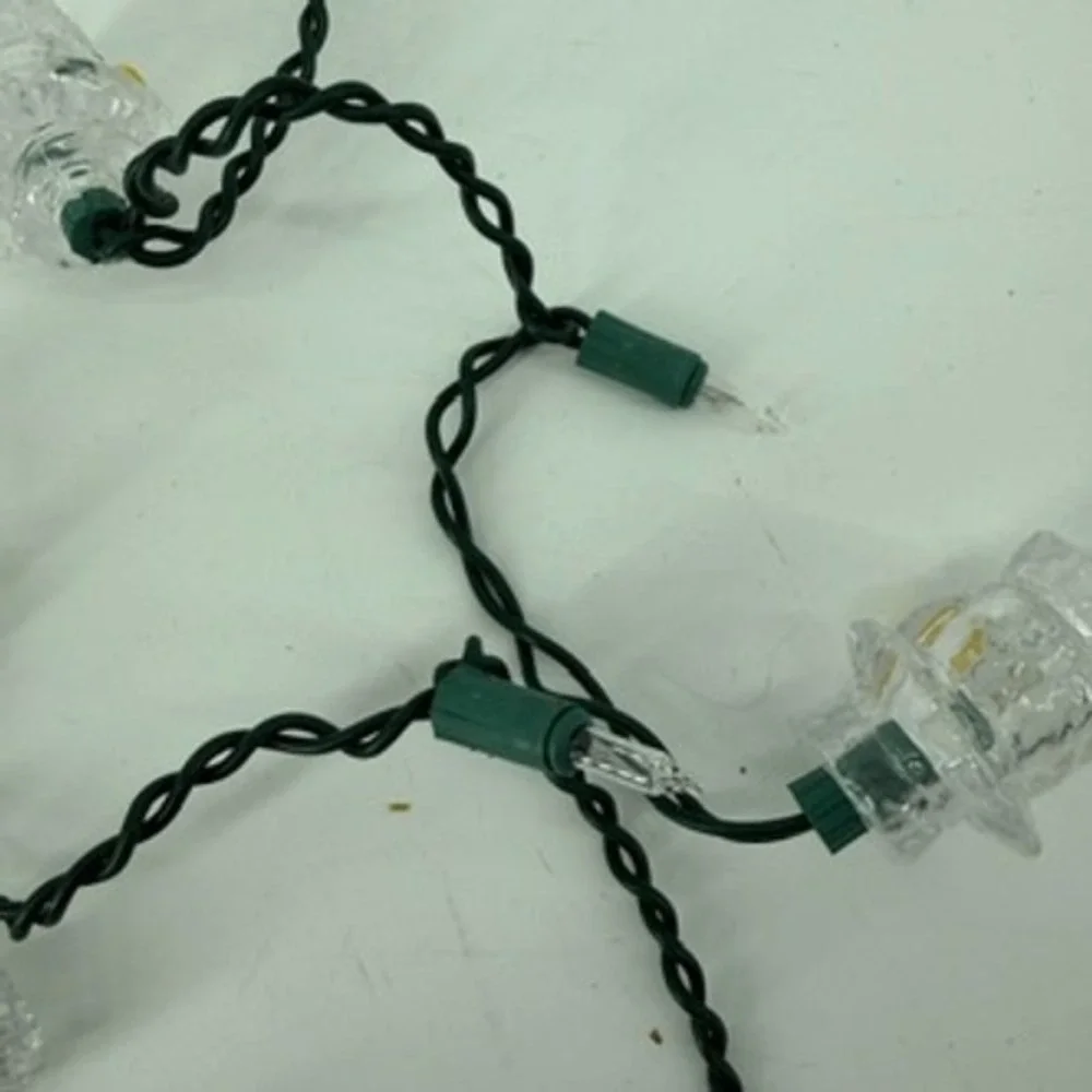 Vintage Style Clear Acrylic Snowman String Lights Christmas Holiday Decor 10ct